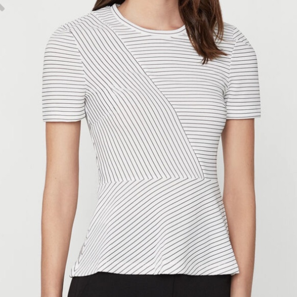 NWT BCBG GENERATION STRIPED PEPLUM TOP XS